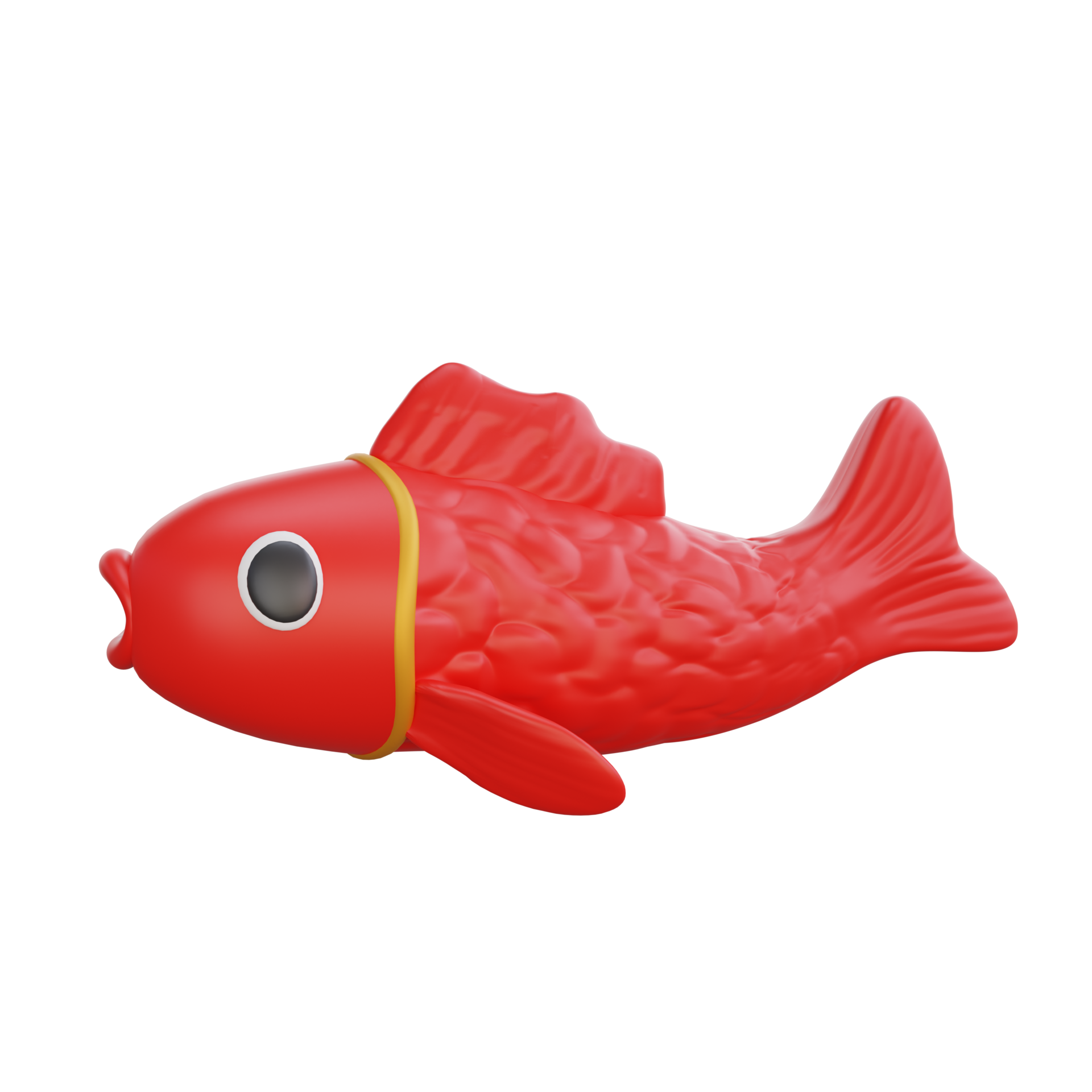 3D illustration of Chinese Fish icon Chinese New Year design 36134186 PNG
