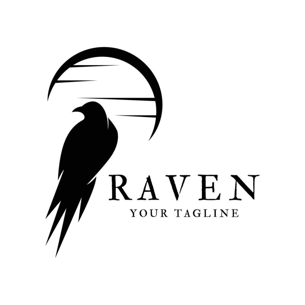 raven logo icon vector design template.logo suitable for gothic theme, entertainment, and many creative business company