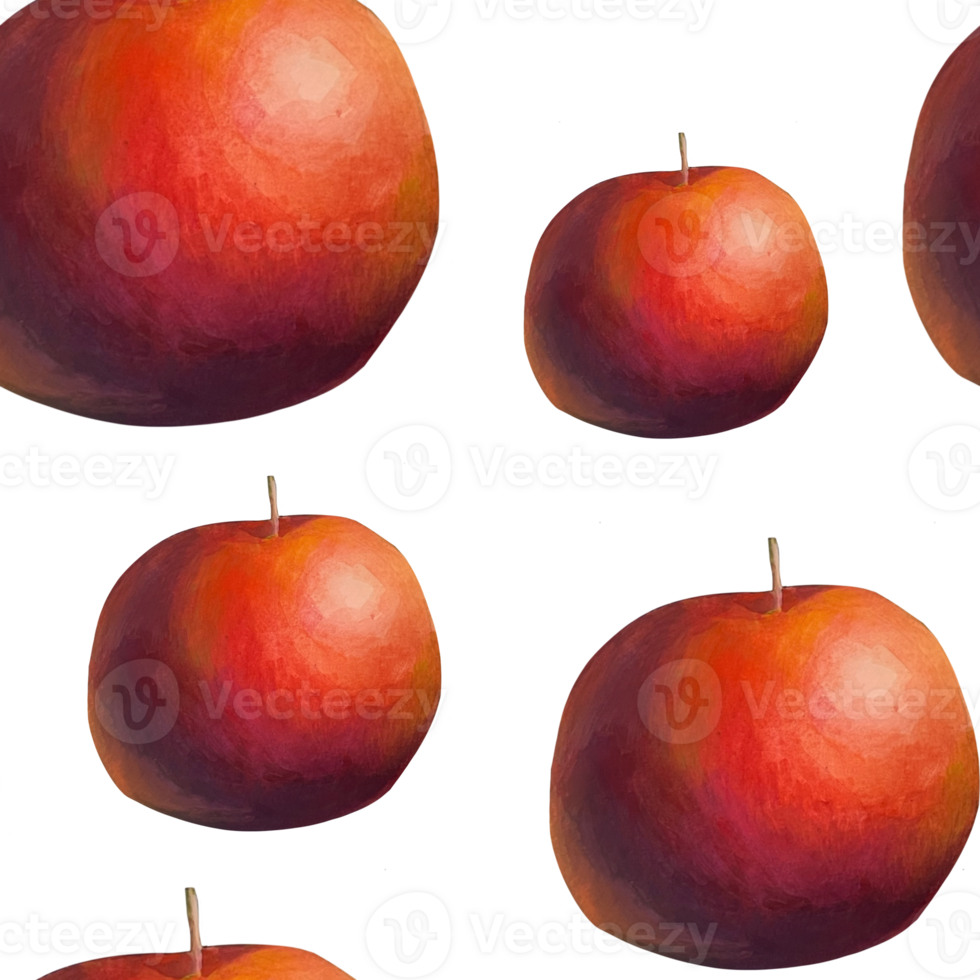hand drawn Realistic red apple seamless pattern on transparent background. picturesque watercolor fruit illustration. Fresh apple for label design, menu, fruit salad ingredients, paper, fabrics png
