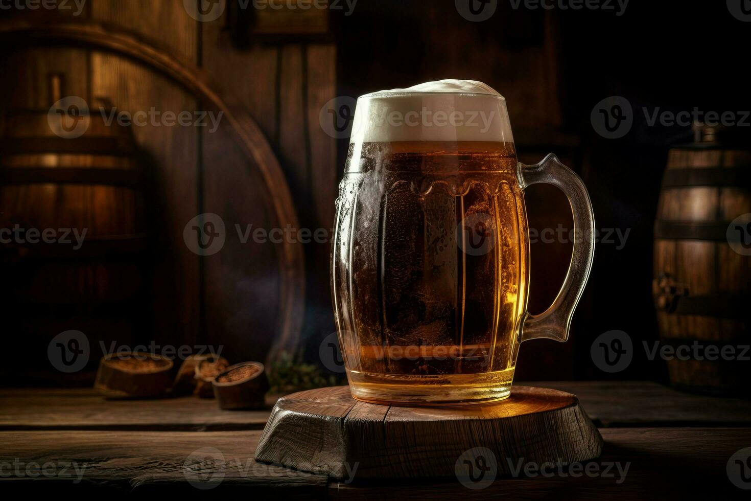 AI generated Large beer mug. Generate ai photo