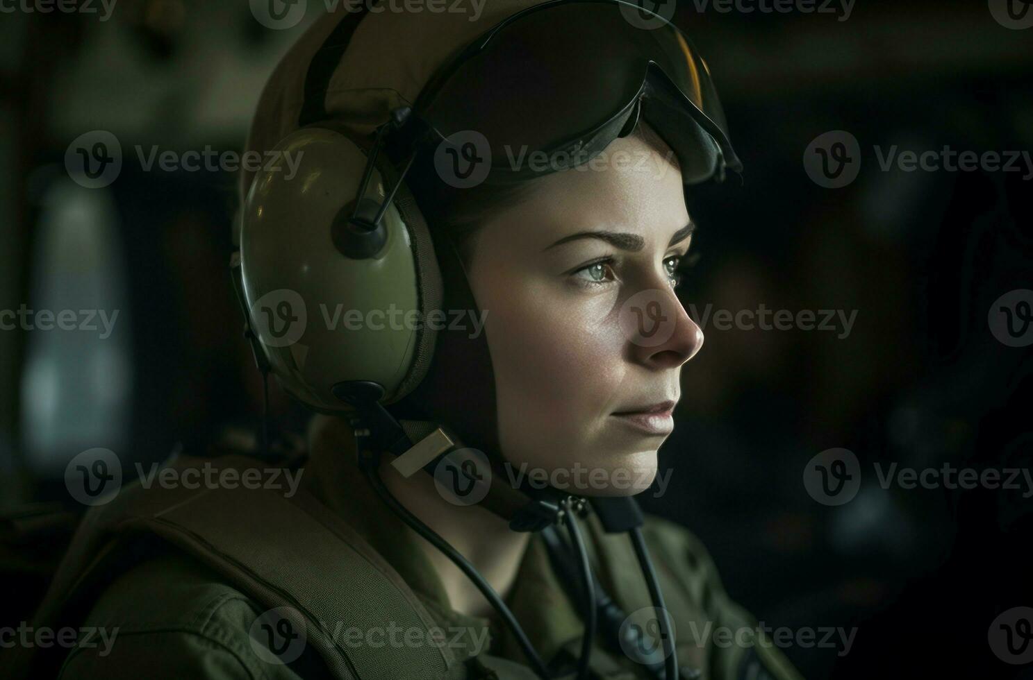 AI generated Female fighter pilot. Generate ai photo