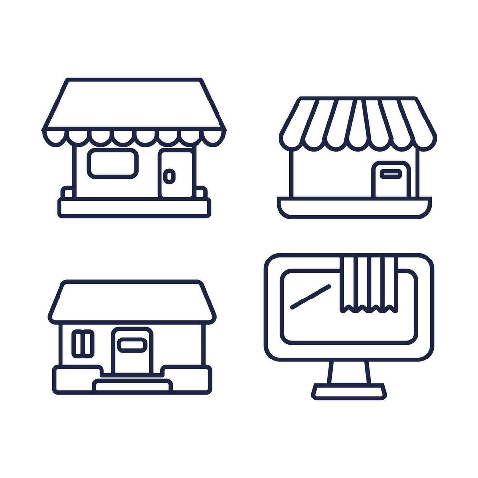 vector set of shopping concept icons