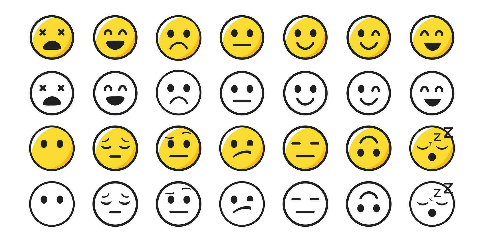 conjunto de emojis emoji con diferente emociones web emojis conjunto vector