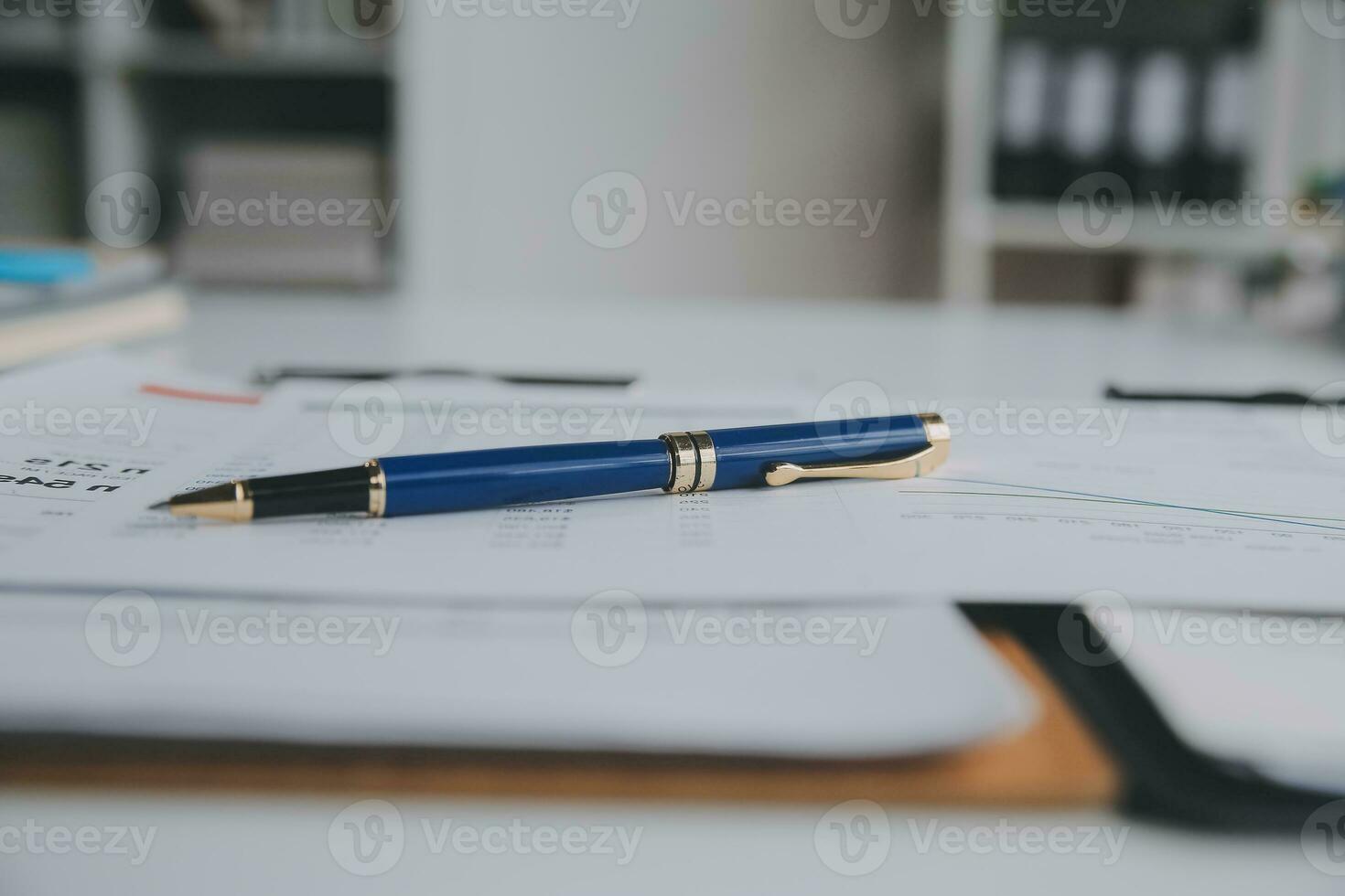 Business graphs and charts on table. Financial development, Banking Account, Statistics photo