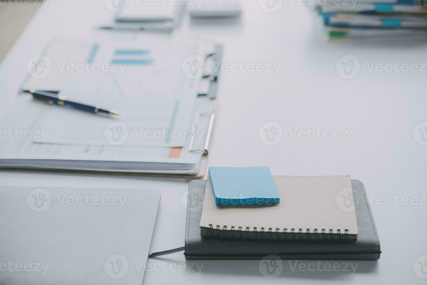 Business graphs and charts on table. Financial development, Banking Account, Statistics photo