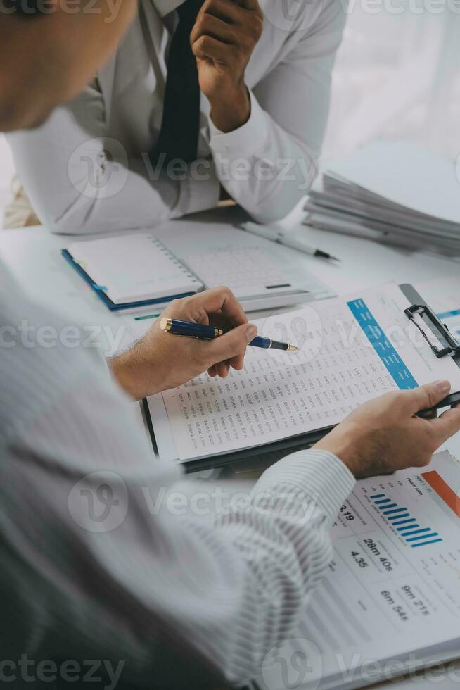 Business graphs and charts on table. Financial development, Banking Account, Statistics photo