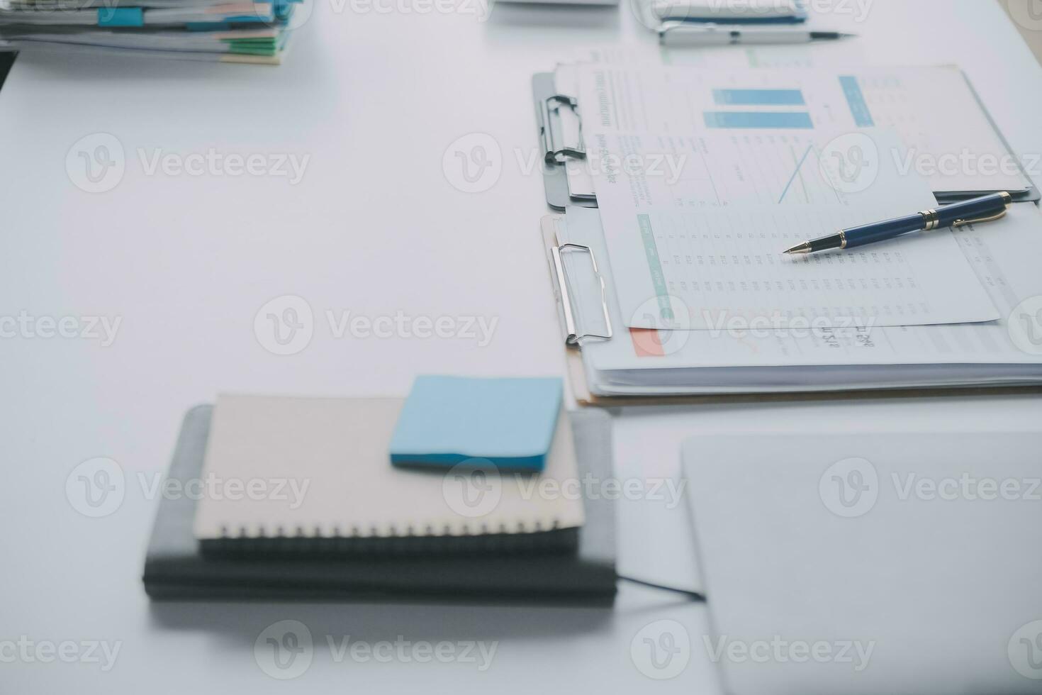 Business graphs and charts on table. Financial development, Banking Account, Statistics photo