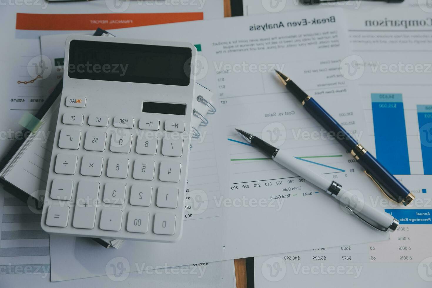 Business graphs and charts on table. Financial development, Banking Account, Statistics photo