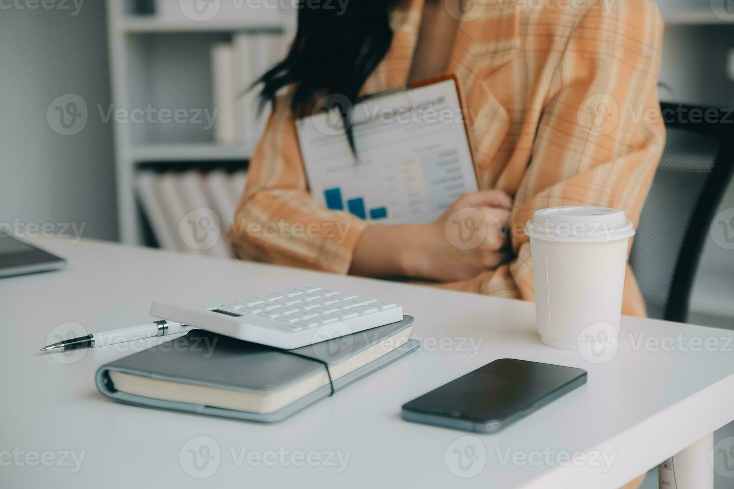 Business Documents, Auditor businesswoman checking searching document legal prepare paperwork or report for analysis TAX time,accountant Documents data contract partner deal in workplace office photo