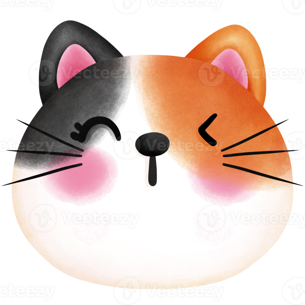 acquerello carino contento bambino gattino clipart.baby calicò gatto illustrazione. png