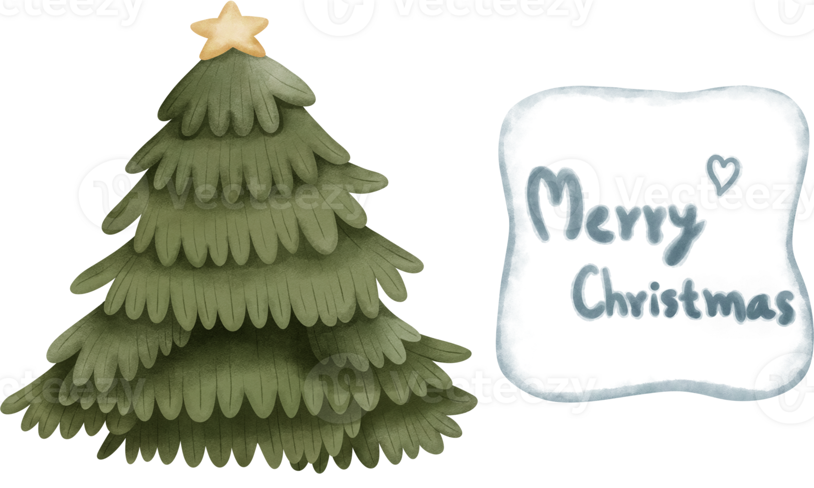 reeks van grillig waterverf Kerstmis pijnboom boom met ijs ijsschotsen.vrolijk vakantie clip art. png