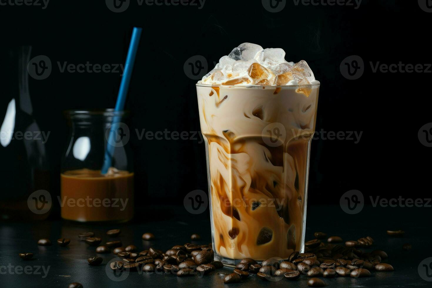 AI generated Creamy Iced cappuccino. Generate Ai photo