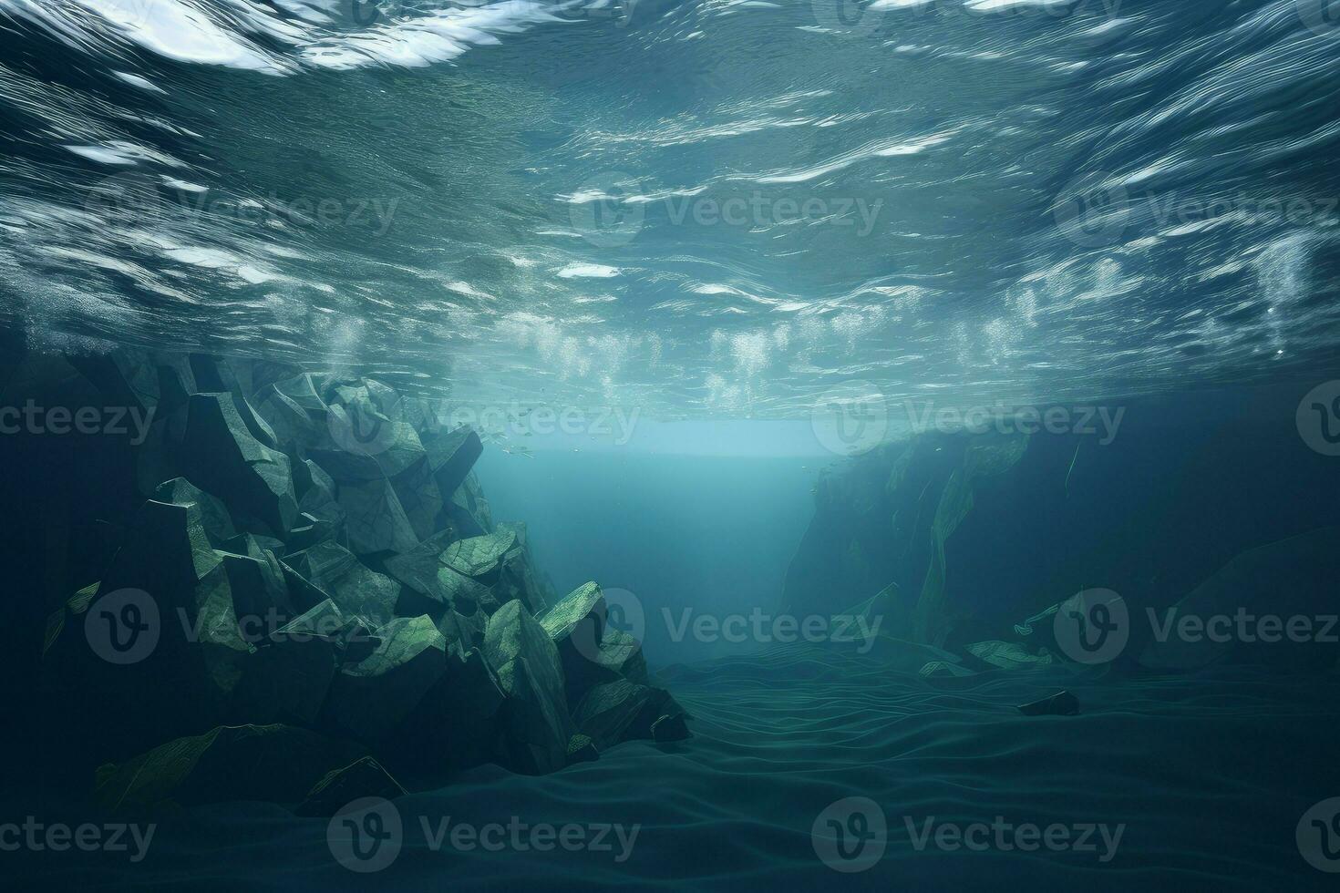 AI generated Ancient Underwater iceberg. Generate Ai photo