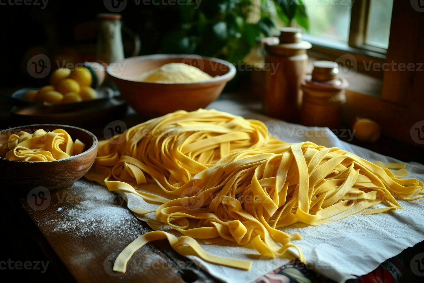 AI generated Tender Homemade pasta. Generate Ai photo