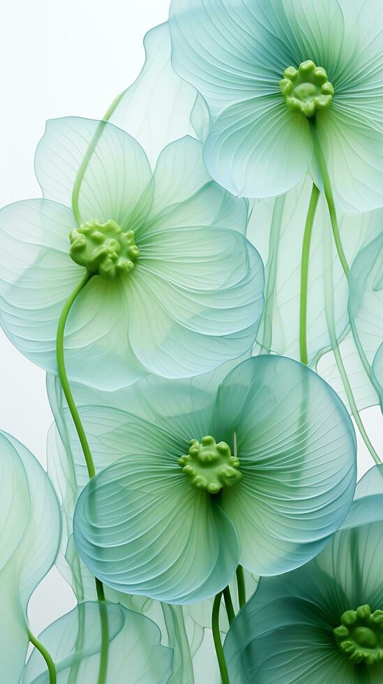 AI generated transparent lotus leaves pattern isolated background Created with generative Ai photo