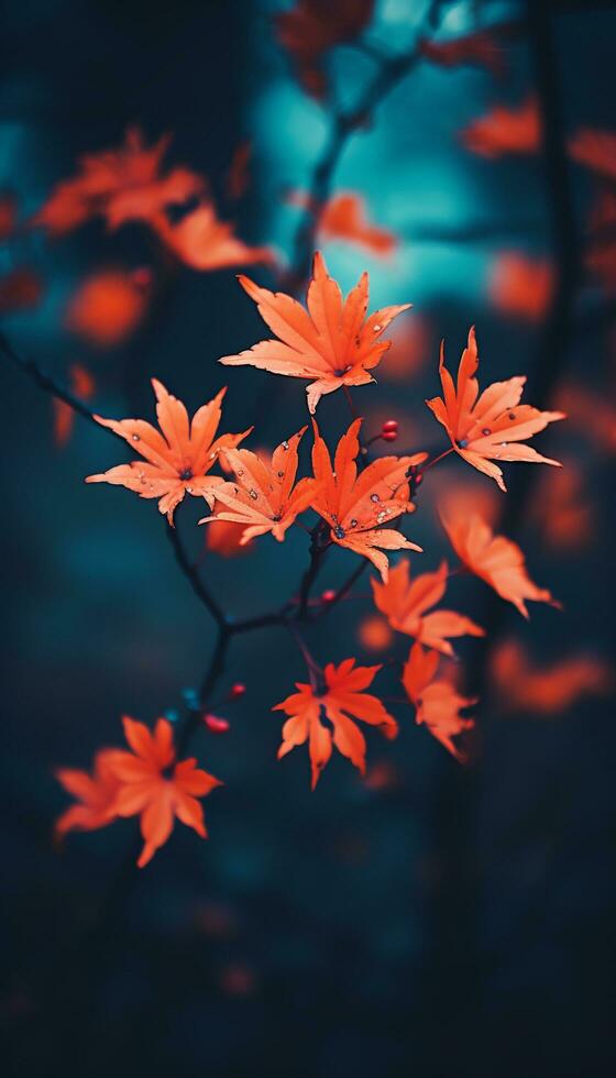 AI generated 4K colorful leaf AMOLED wallpaper photo