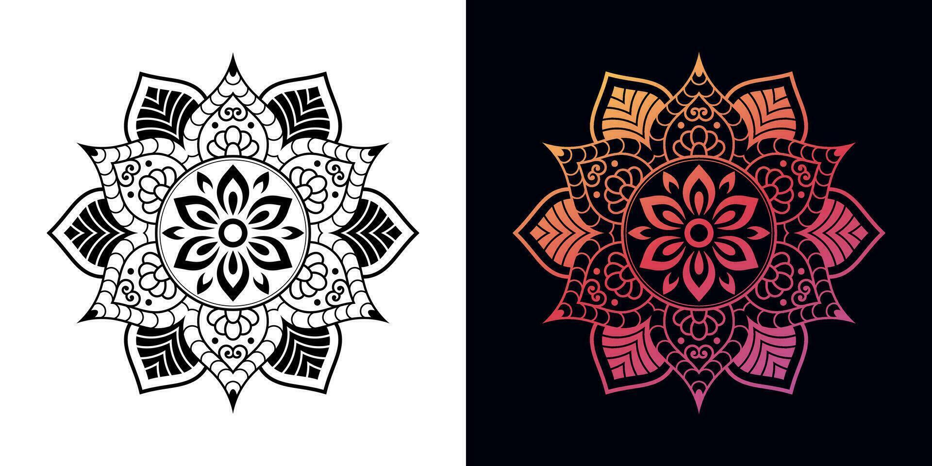 mandala isolated on white background. gradient mandala with floral patterns vector