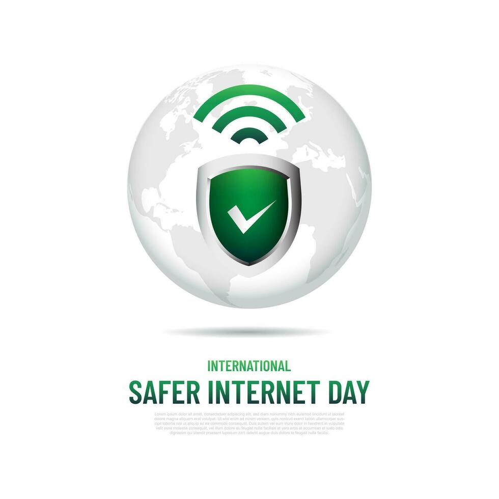 International Safer Internet Day Background Vector Illustration