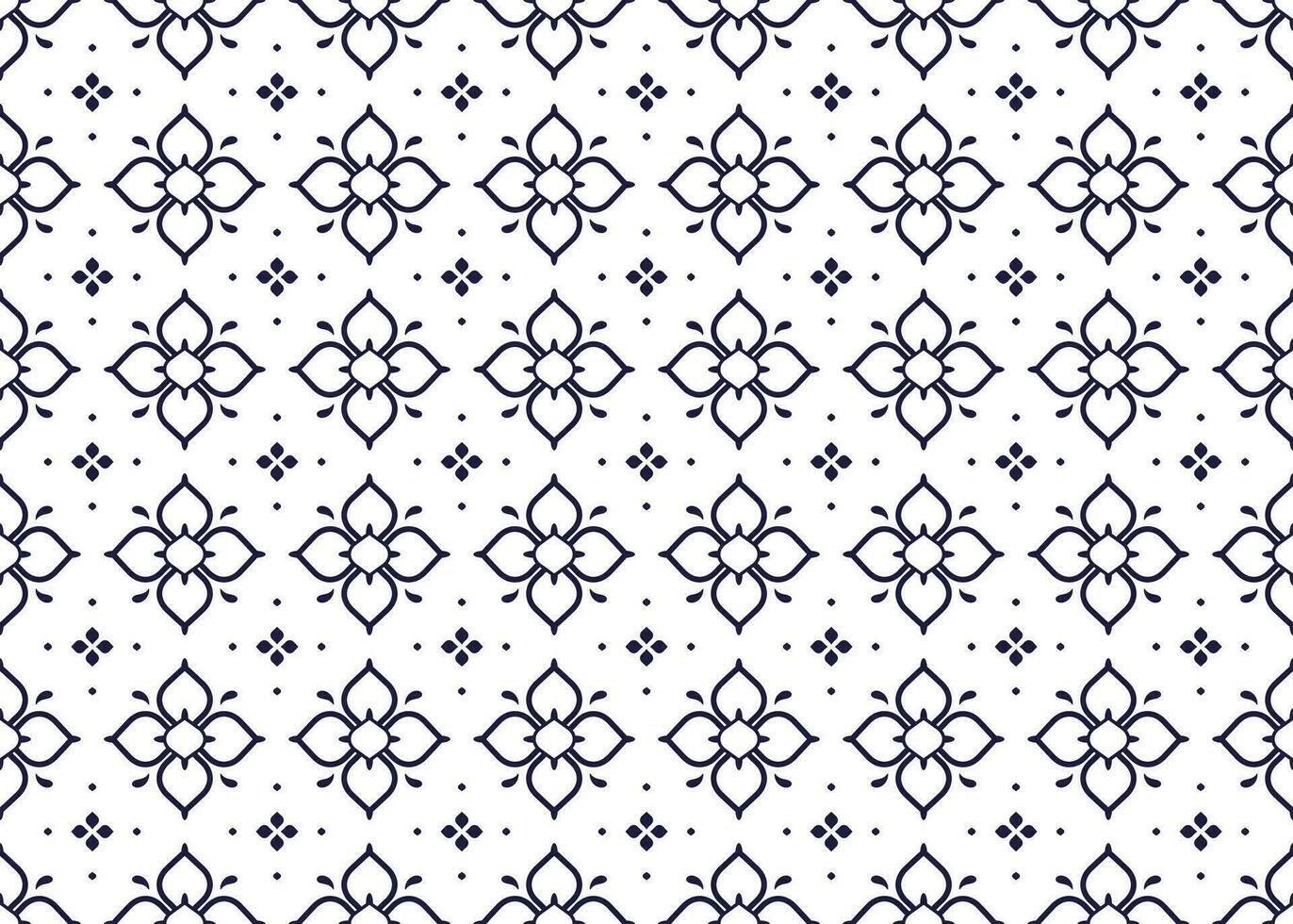 geometric and flower line ethnic fabric seamless pattern for cloth carpet wallpaper background wrapping etc. vector