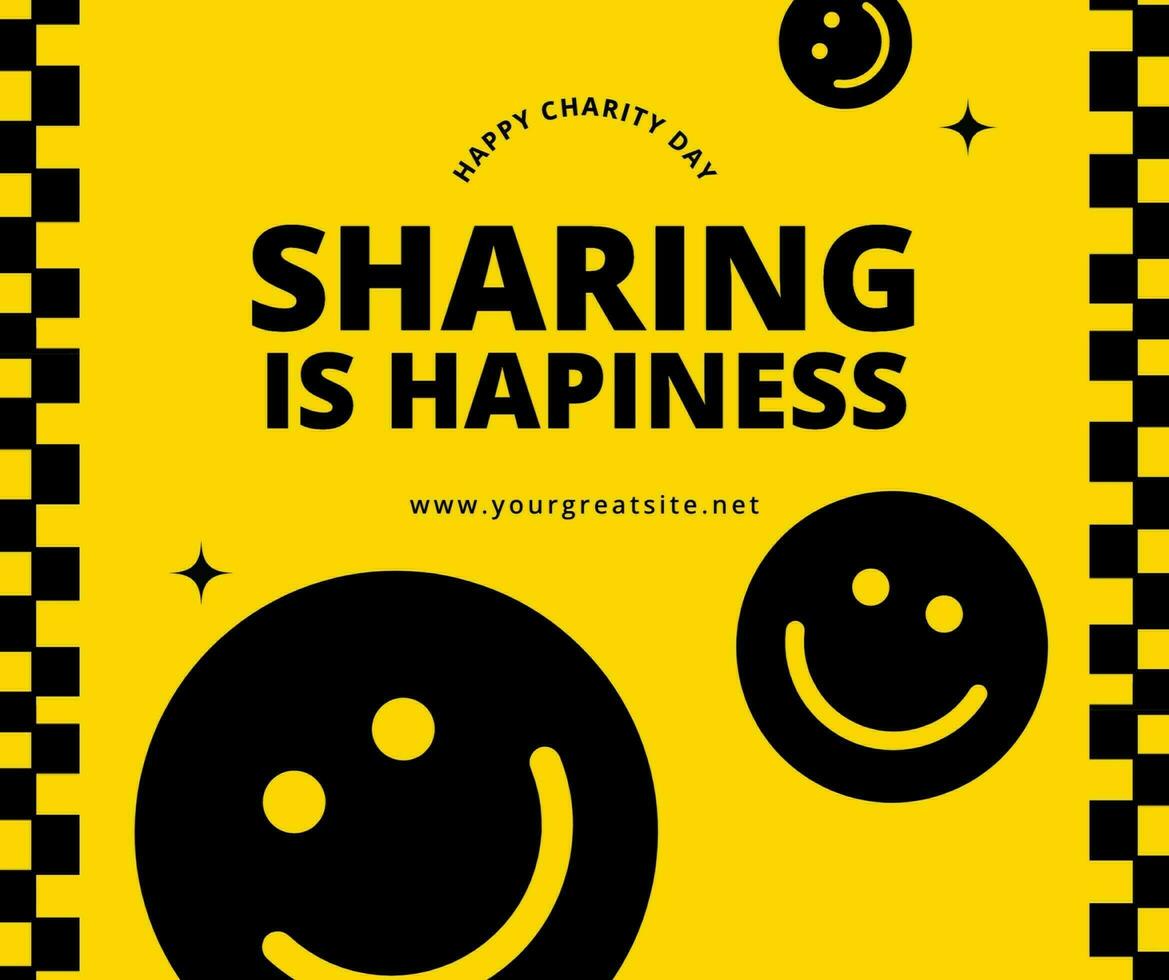 smile charity social media post design ideas in yellow template