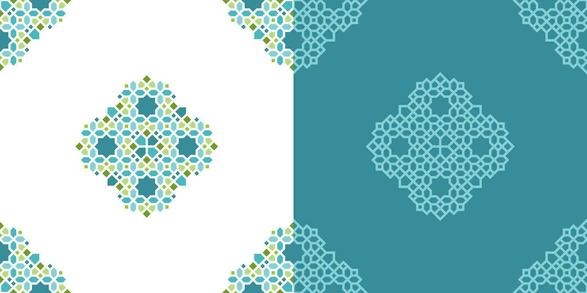 Islamic Ornament Design with Pastel and Green Color vector