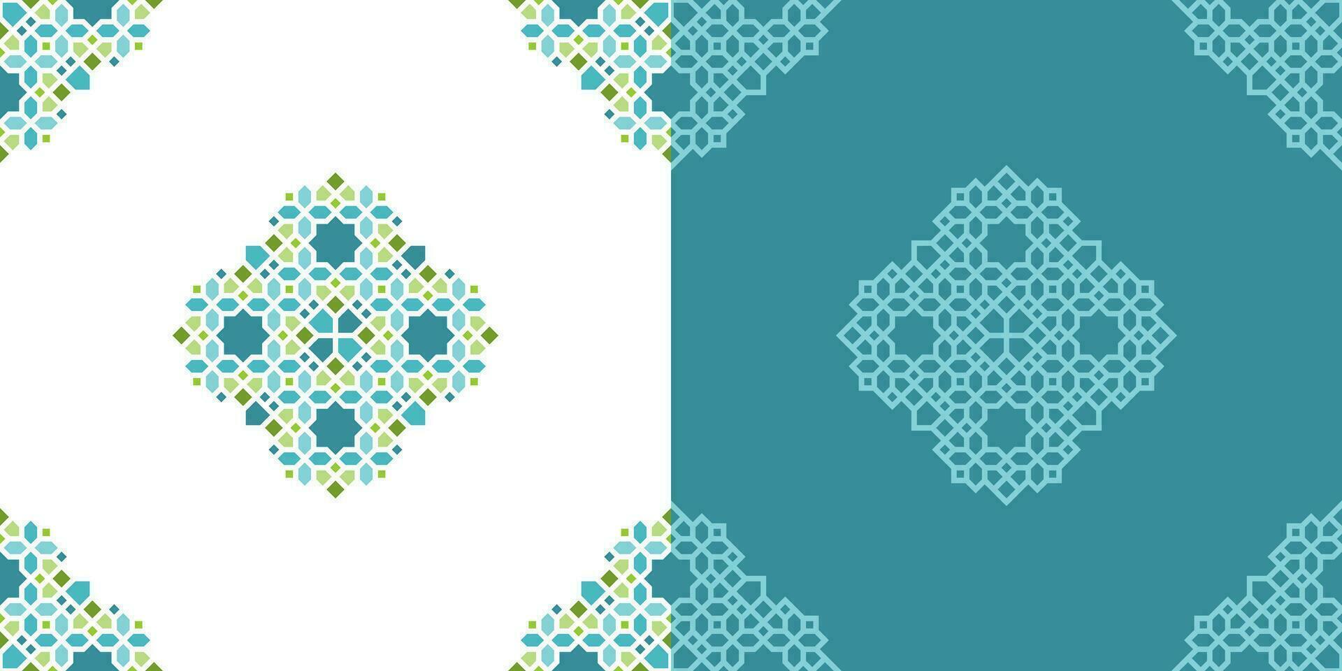 Islamic Ornament Design with Pastel and Green Color vector