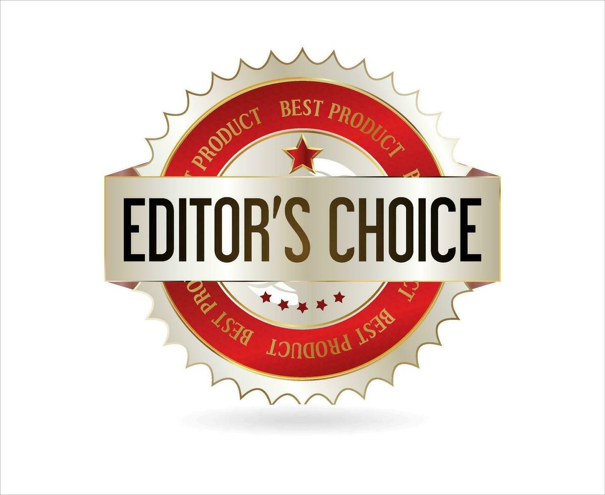 Editors choice golden badge on white background vector