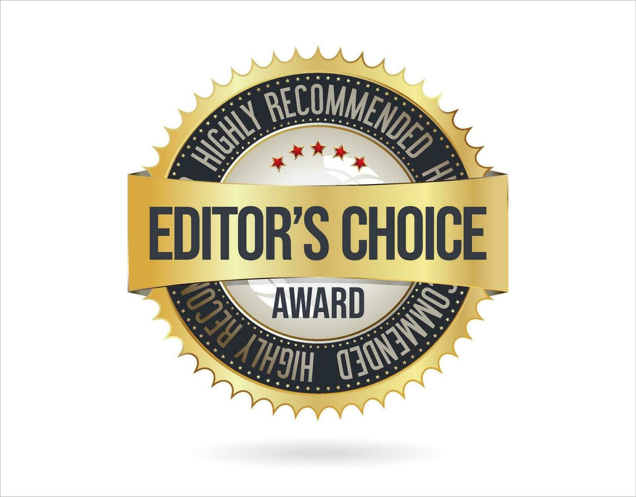 Editors choice golden badge on white background vector