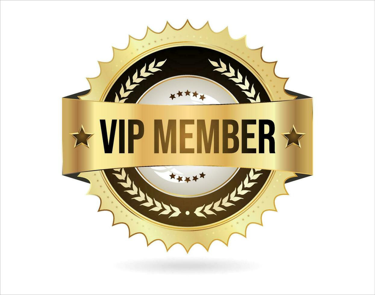 VIP premium membership golden badge on white background vector