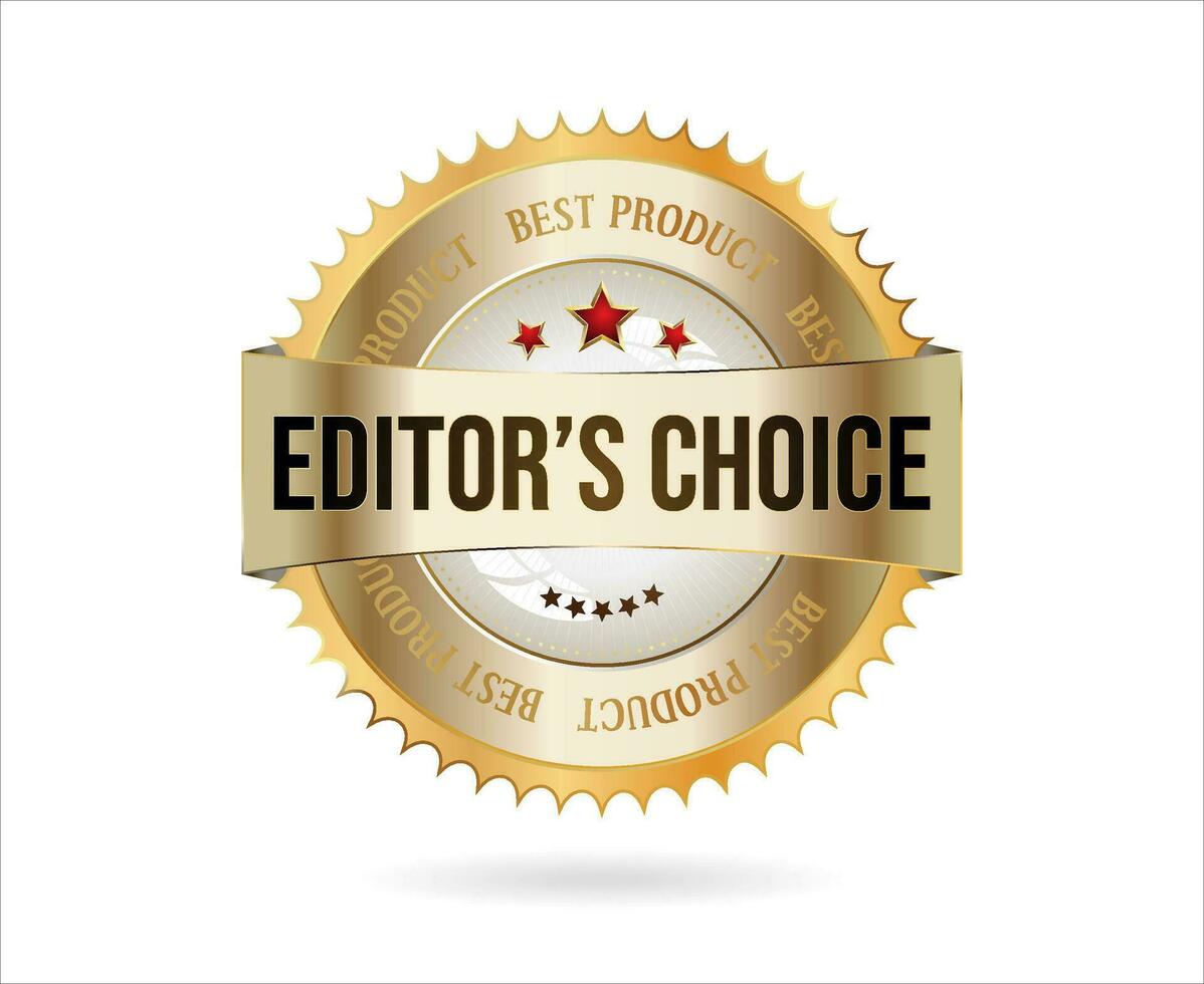 Editors choice golden badge on white background vector