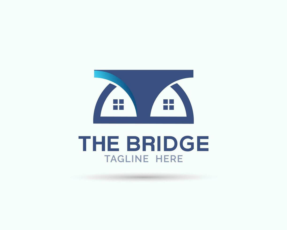 Bridge builder logo design vector