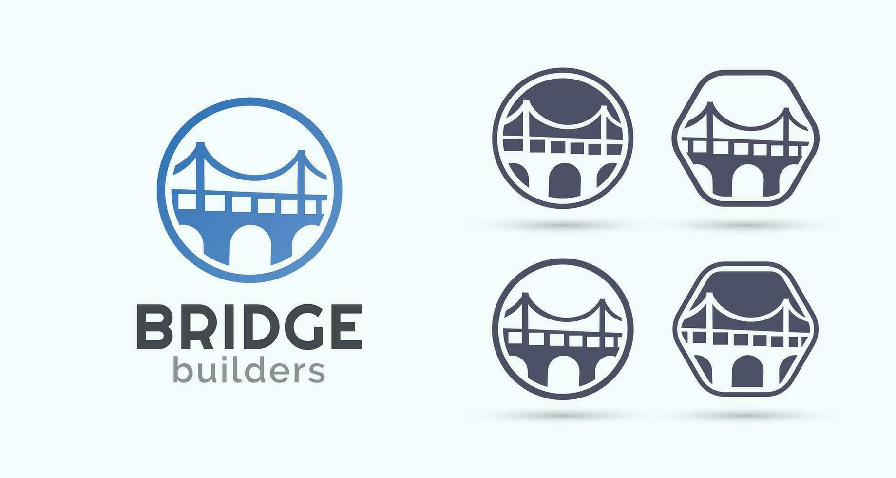 Bridge builder logo design bundle vector