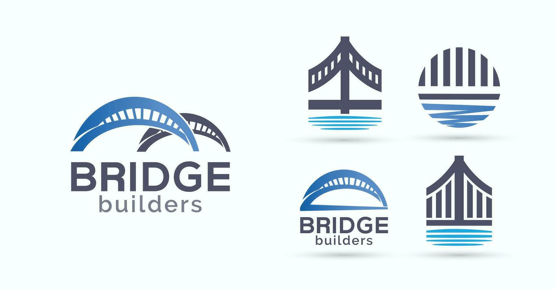 Bridge builder logo design bundle vector