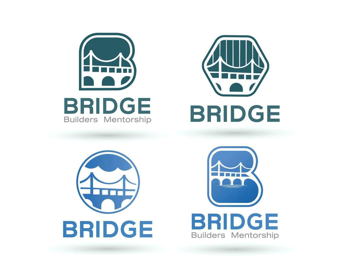 Bridge builder logo design bundle vector