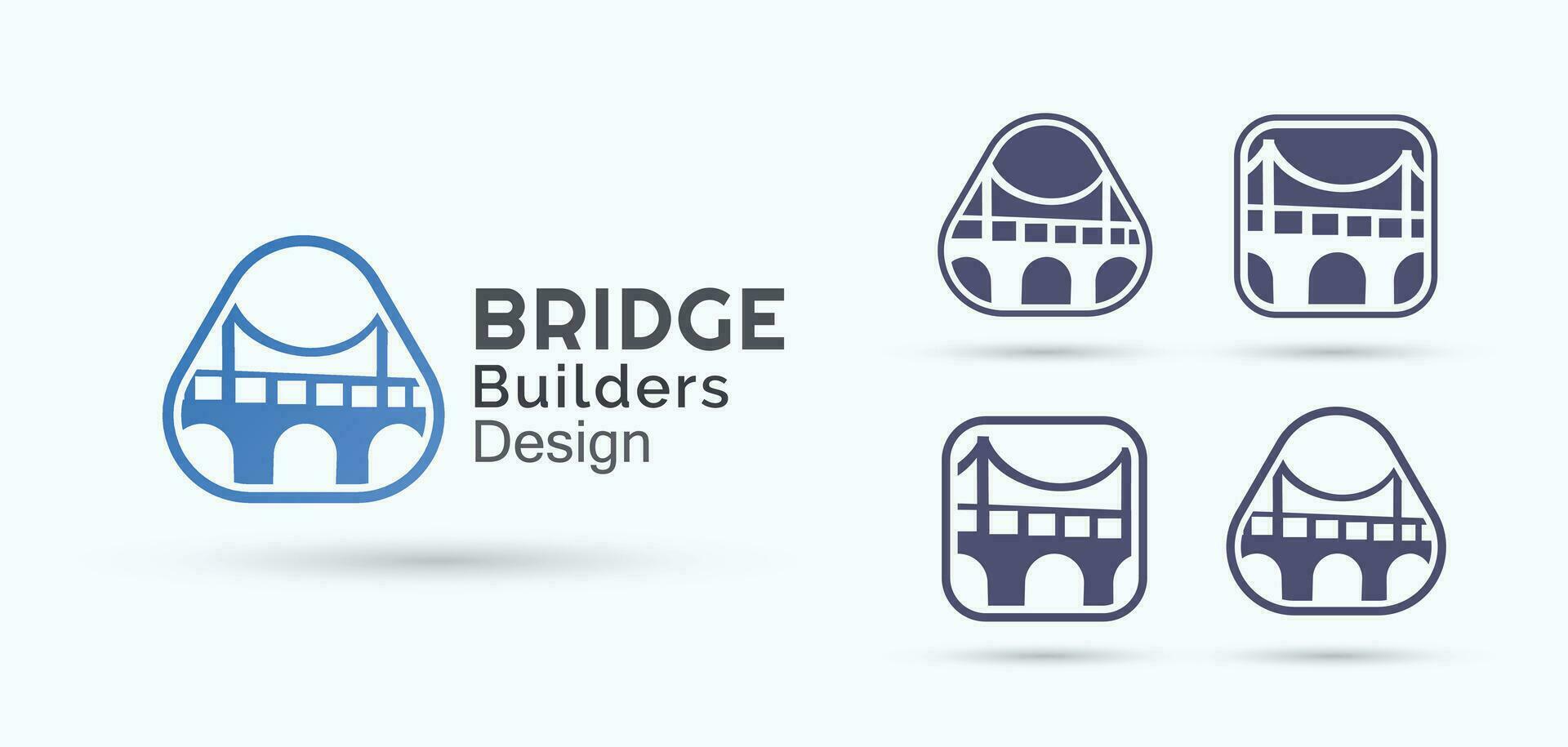 Bridge builder logo design bundle vector