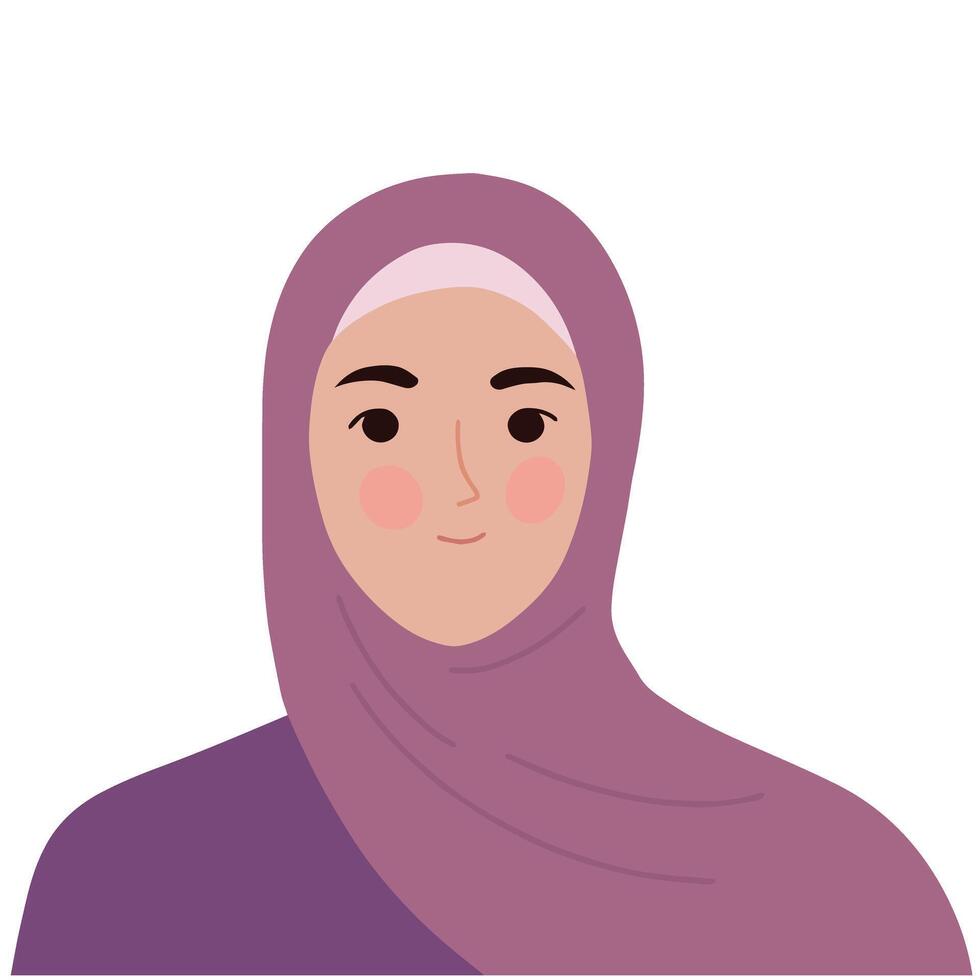 Pretty hijab woman vector illustration