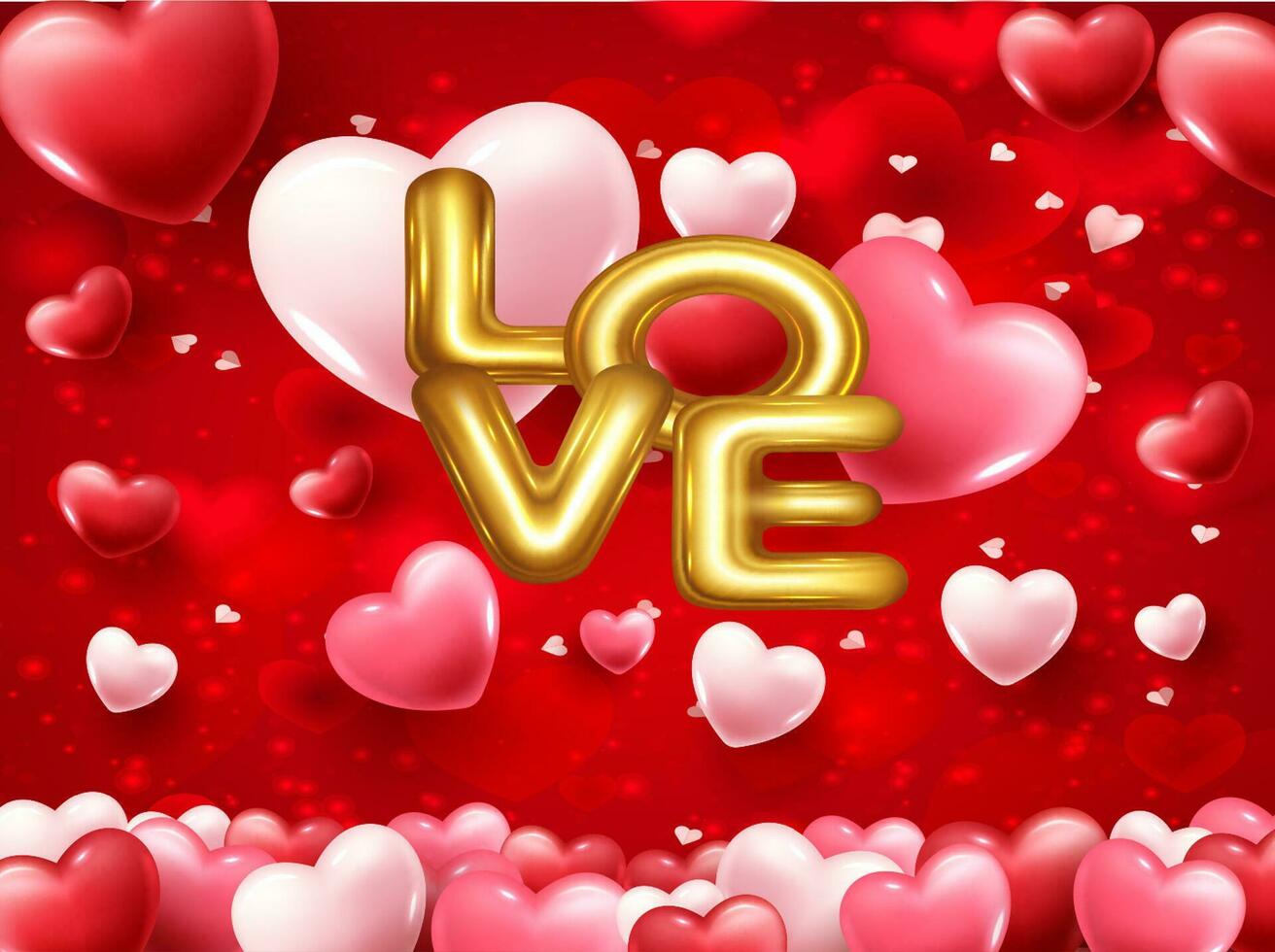 Valentine Hearts Romantic Background vector