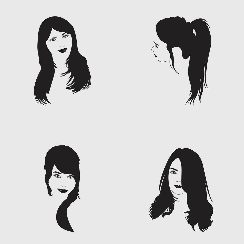 woman face silhouette vector