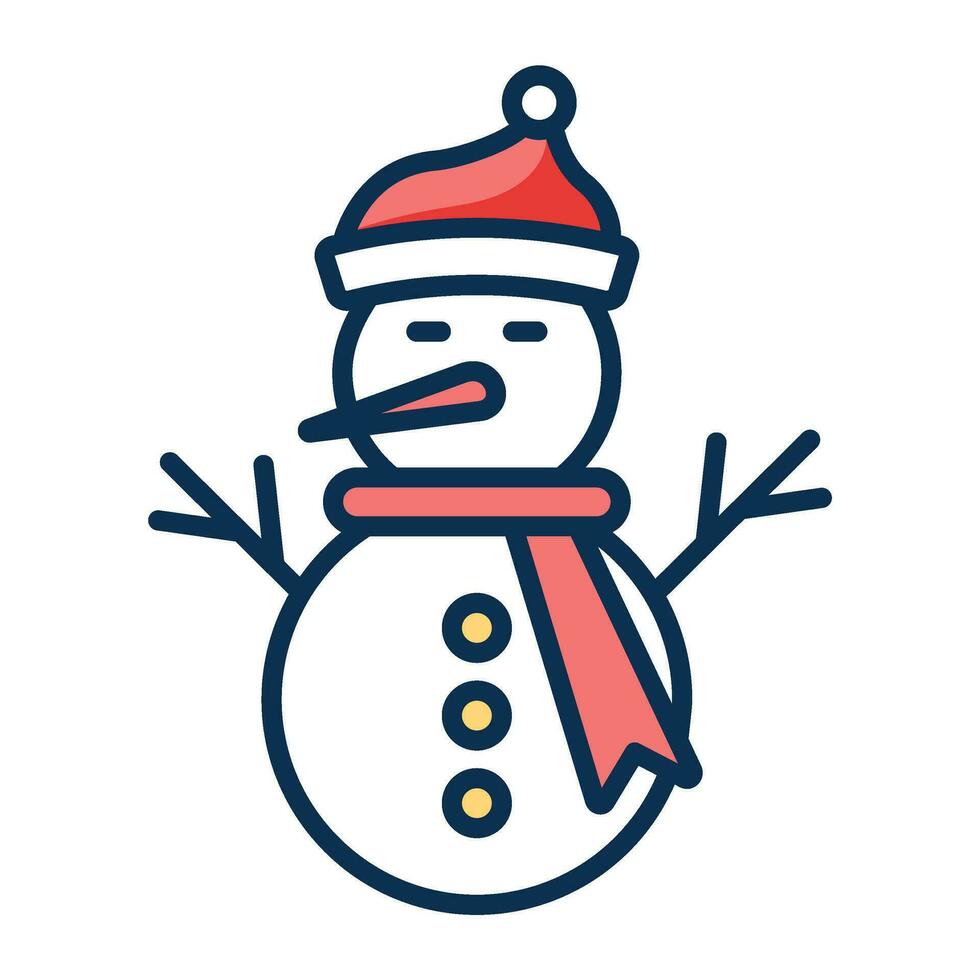 Snowman Outline Icon vector