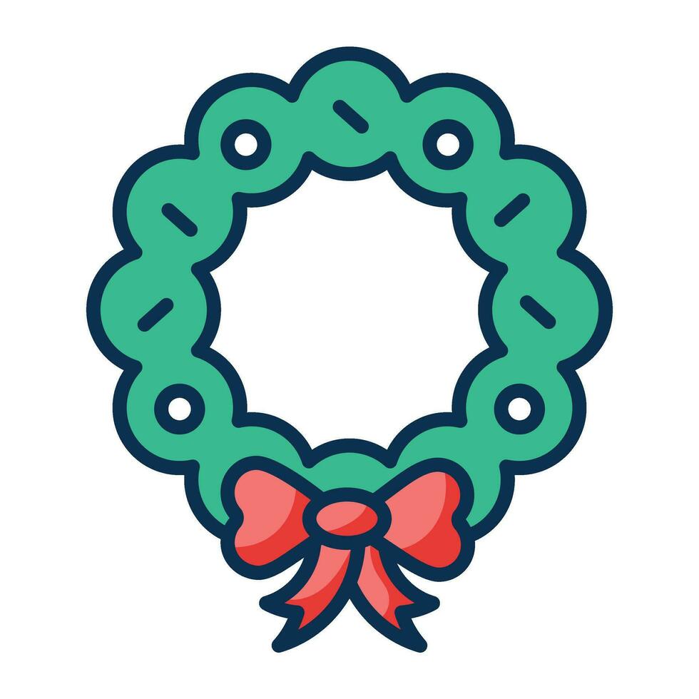 Wreath Outline Icon vector