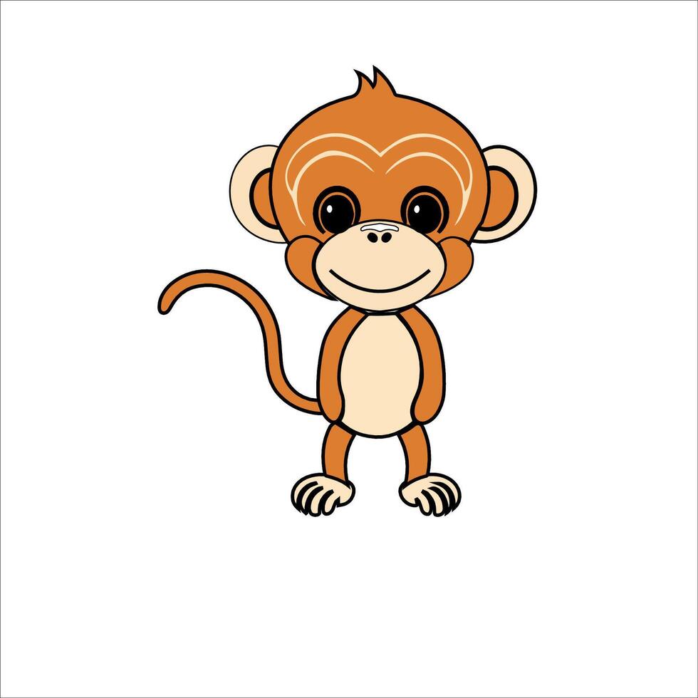 Cute monkey illustration vector