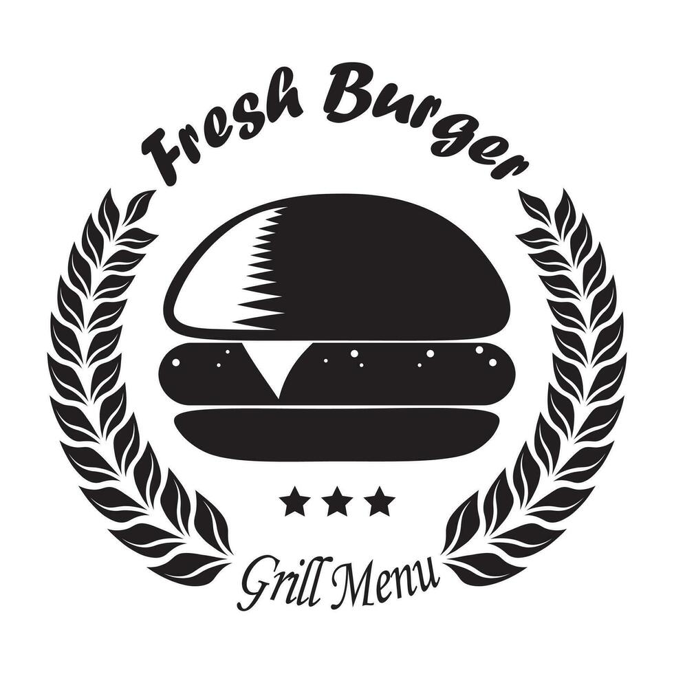 vector burger logos on white background