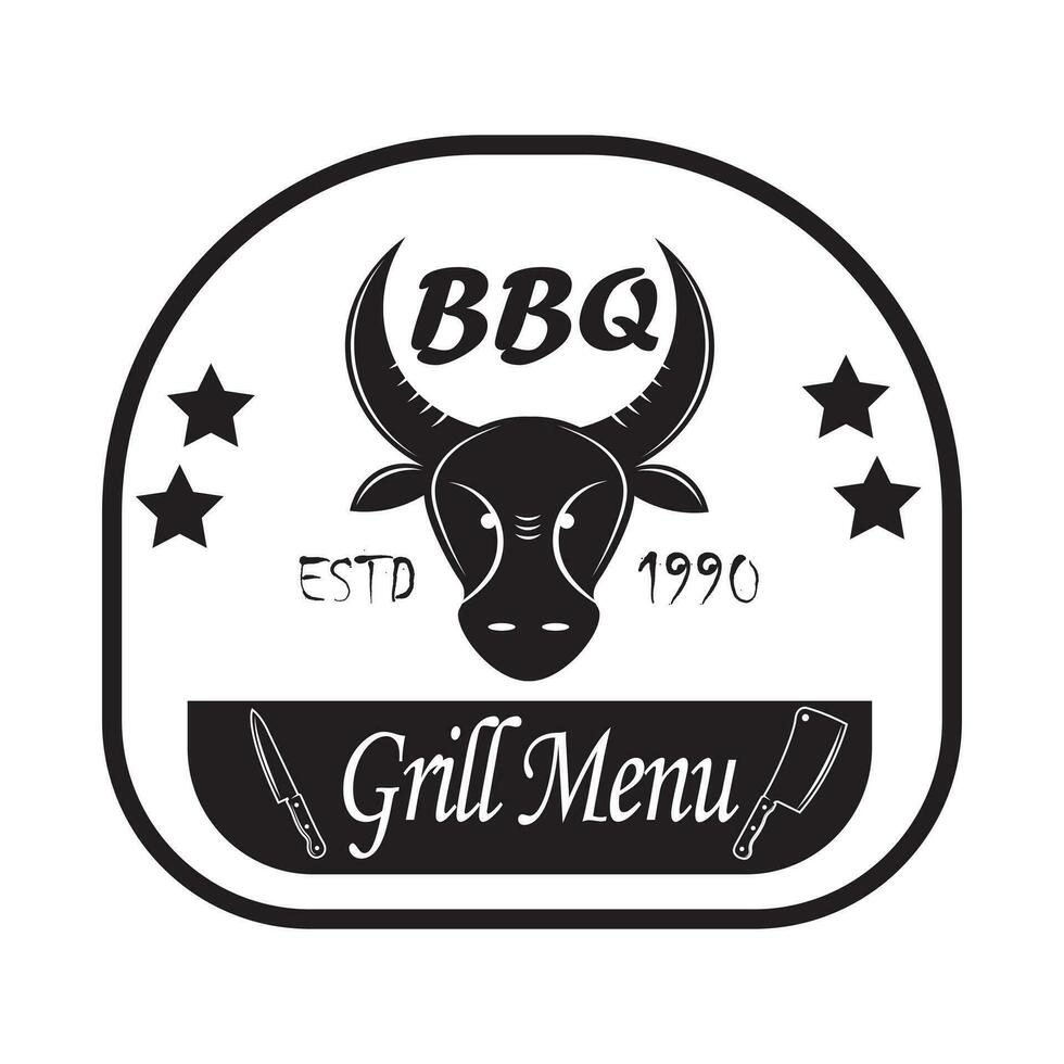 Vector Barbecue bbq logo templates and design elements for BBQ, Butchery, Restaurant, Cooking class, Grill emblems.