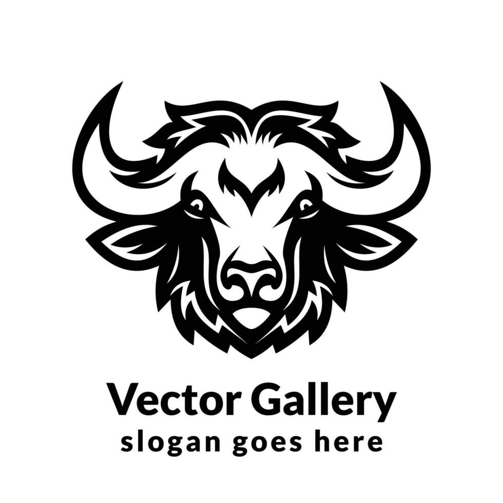 Angry bull logo design vector