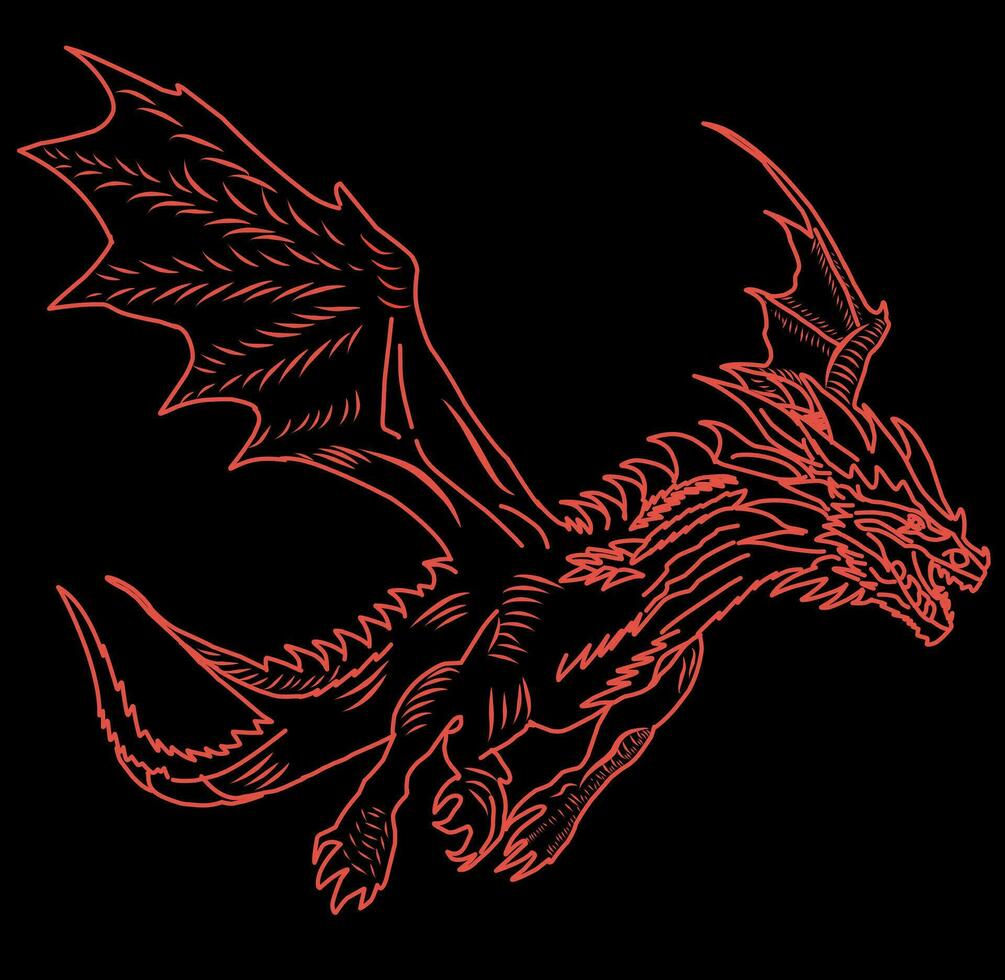 Ilustration vector graphic of dragon, western dragon and year of the dragon