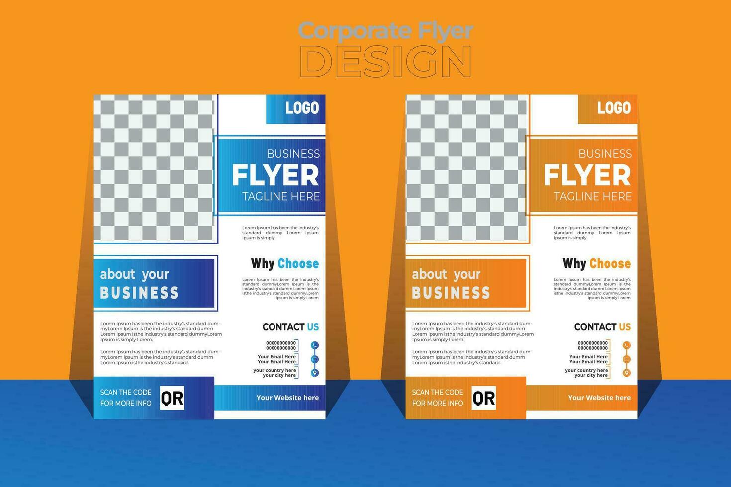 Corporate business multipurpose flyer design and brochure cover page template vector