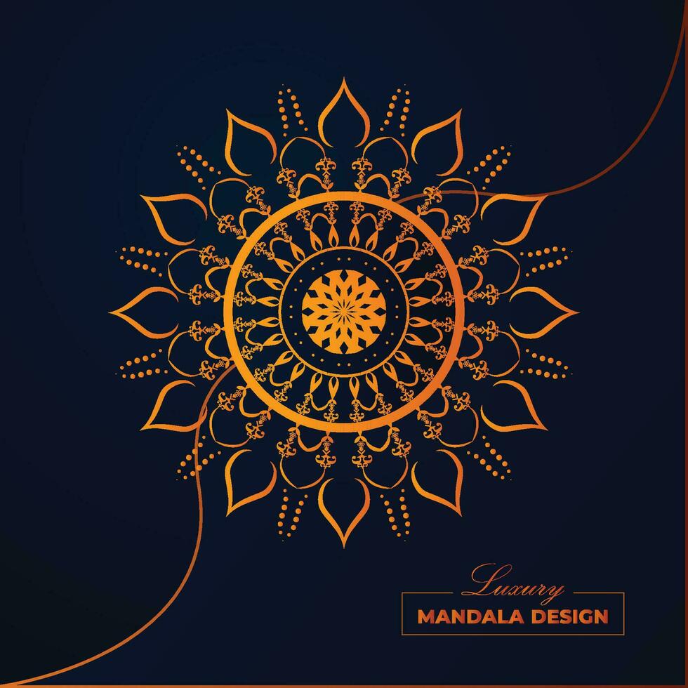 Luxury ornamental mandala design background in gold color vector. vector