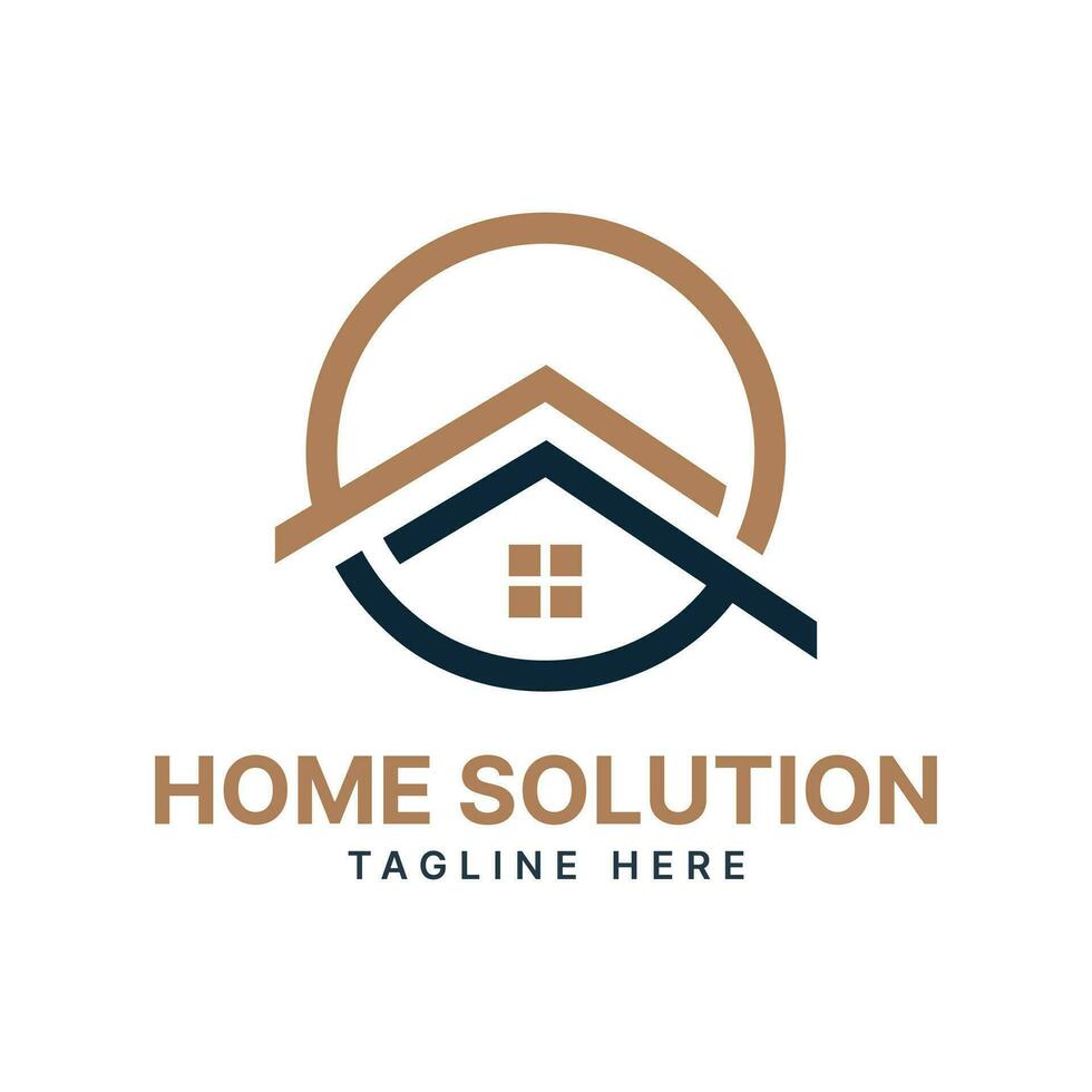 Home Solution Logo design Creative Modern minimal concept for real estate template vector