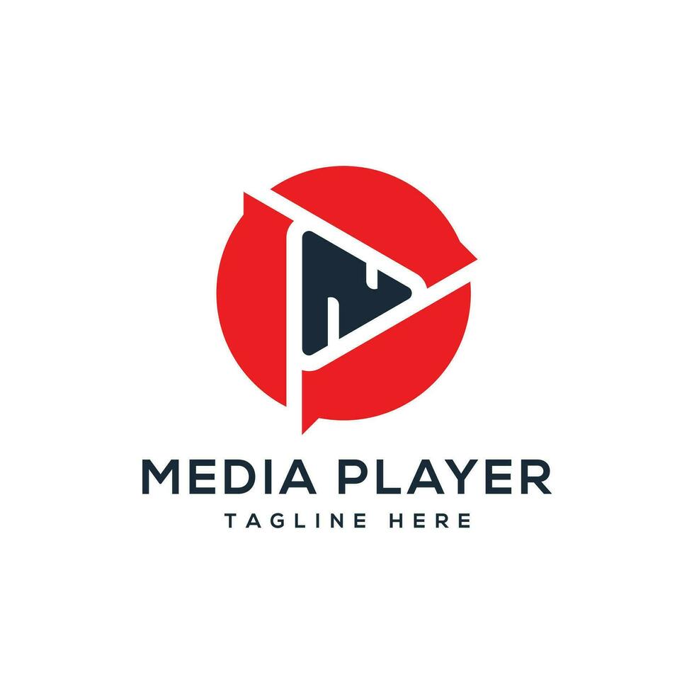medios de comunicación jugador logo diseño creativo moderno mínimo concepto vector modelo