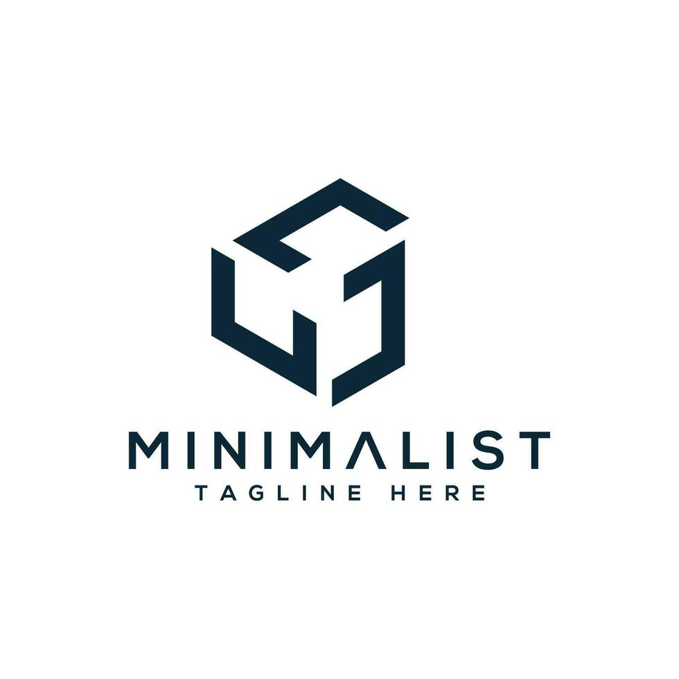 Hexagon Shape Minimalist Logo design creative simple Abstract concept vector template
